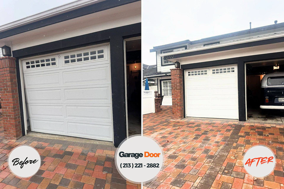 Before and after: garage door repair La Mesilla, NM